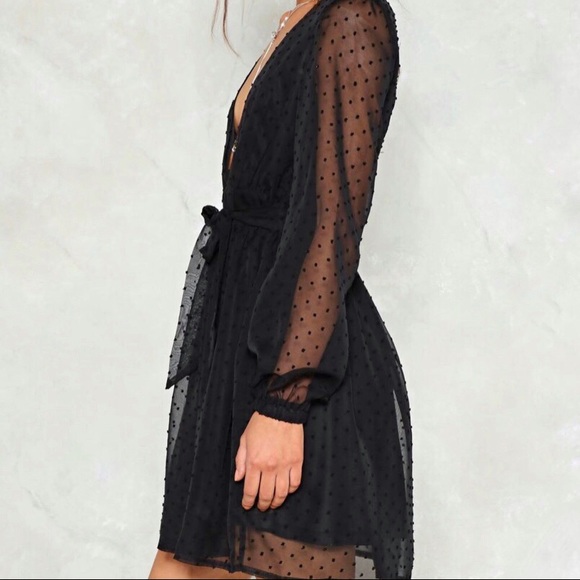 NASTY GAL | Skin Deep Mesh Dress sheer sleeves - Picture 2 of 8